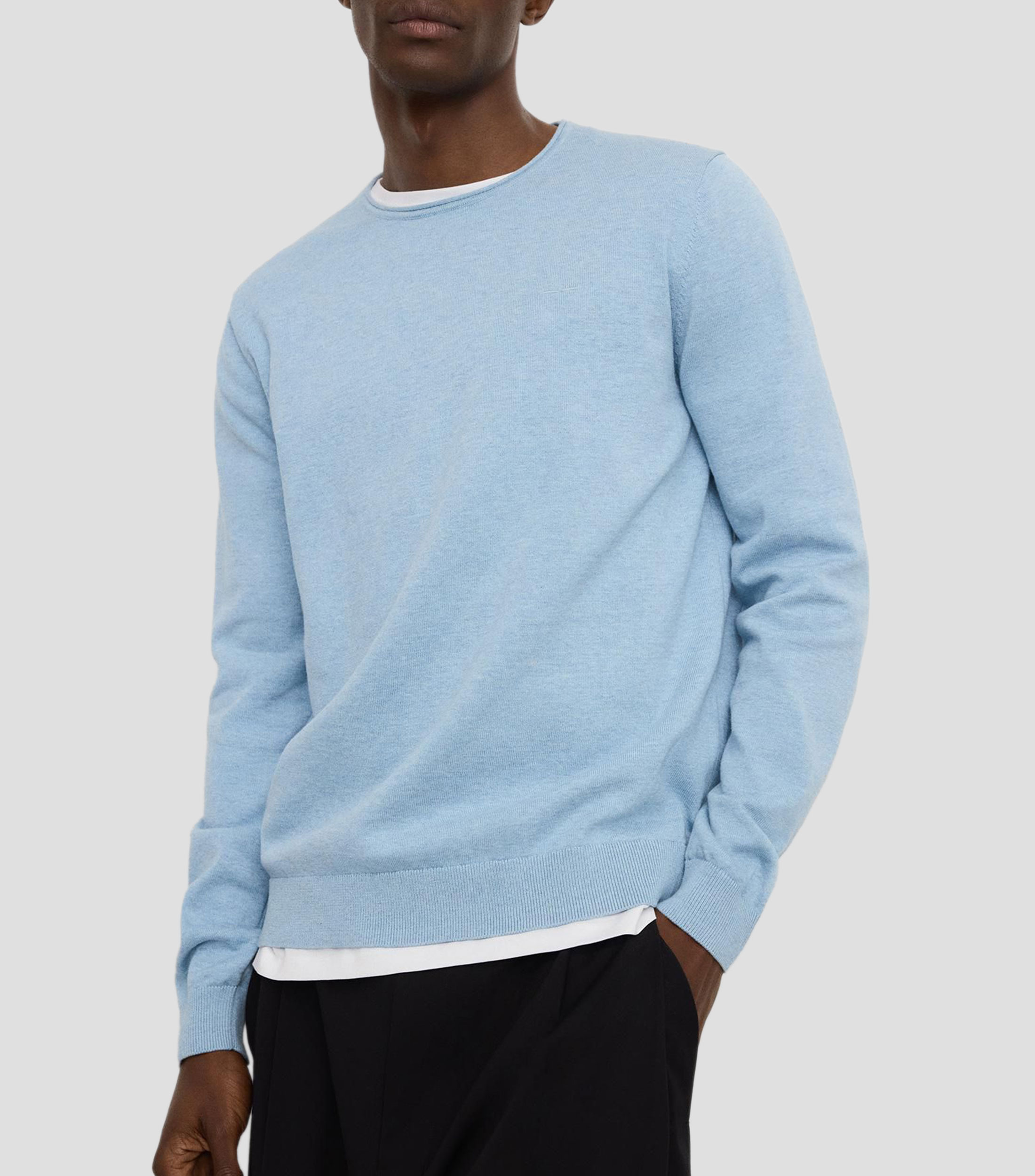 Suéter cuello redondo jaspeado Hombre